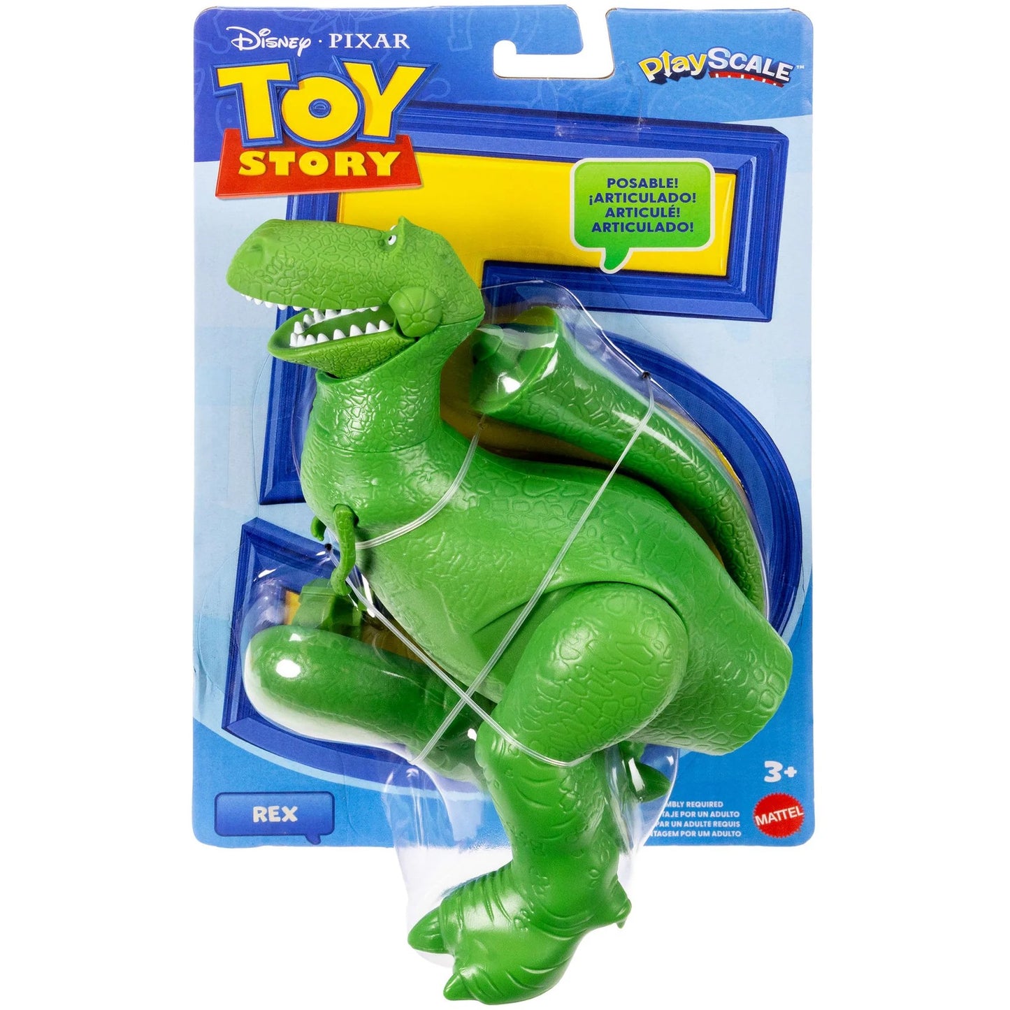 Disney - and Pixar - Toy Story 5 Rex Action Figure 8-inch Tall Dinosaur 8 Posable Joints - Mattel