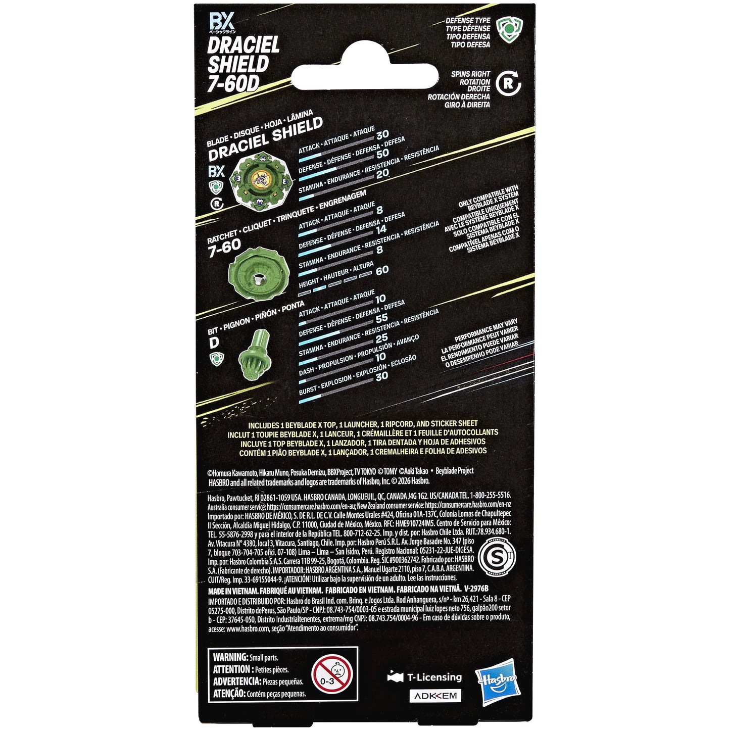 Beyblade X - X-Over Project Draciel Shield 7-60D Starter Pack - Hasbro
