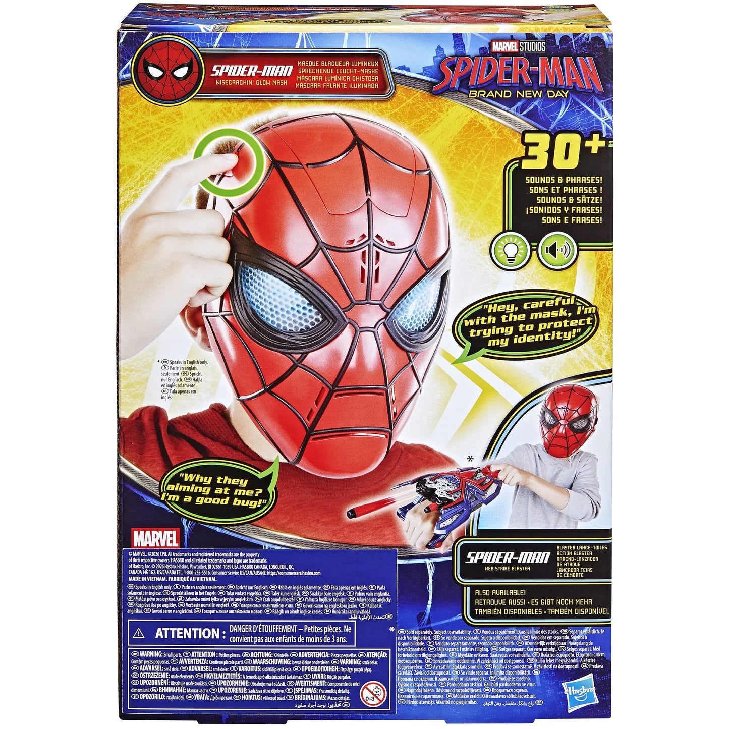 Marvel - Spider-Man Mask Brand New Day Wisecrackin' Glow Mash - Hasbro