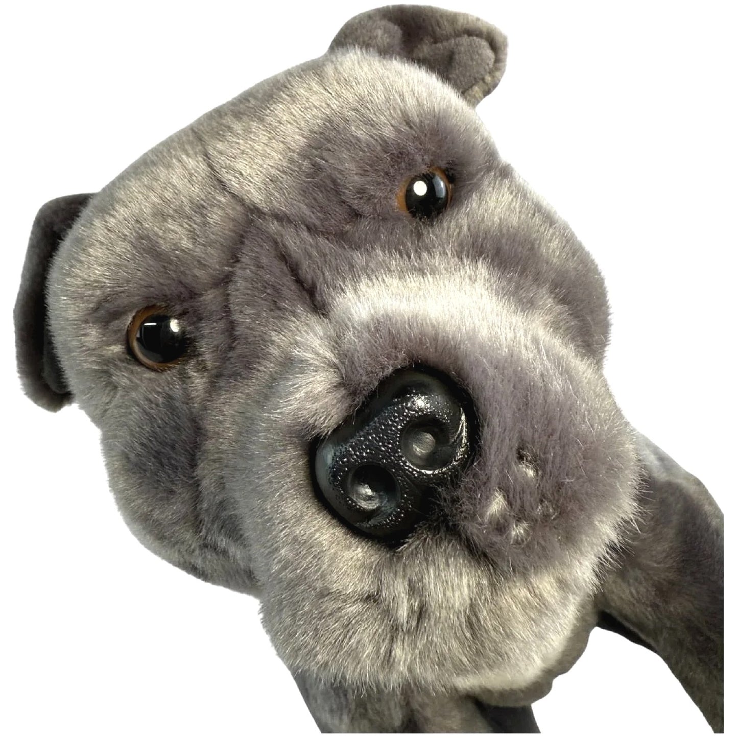 Bocchetta - Storm Grey Staffy Sitting Soft Plush 32cm