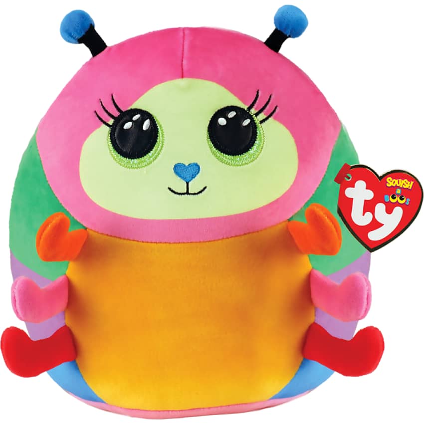 Ty - Squish-a-boos - Nessa- Mutlicolored Caterpillar Medium 25cm (10'') - Squishy Beanies
