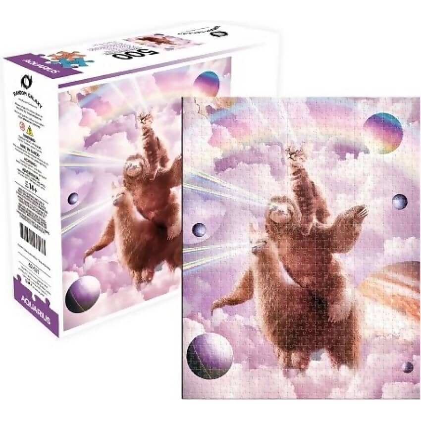 Aquarius - Random Galaxy Laser Eyes Cat Sloth Llama Jigsaw Puzzle 500 Pieces