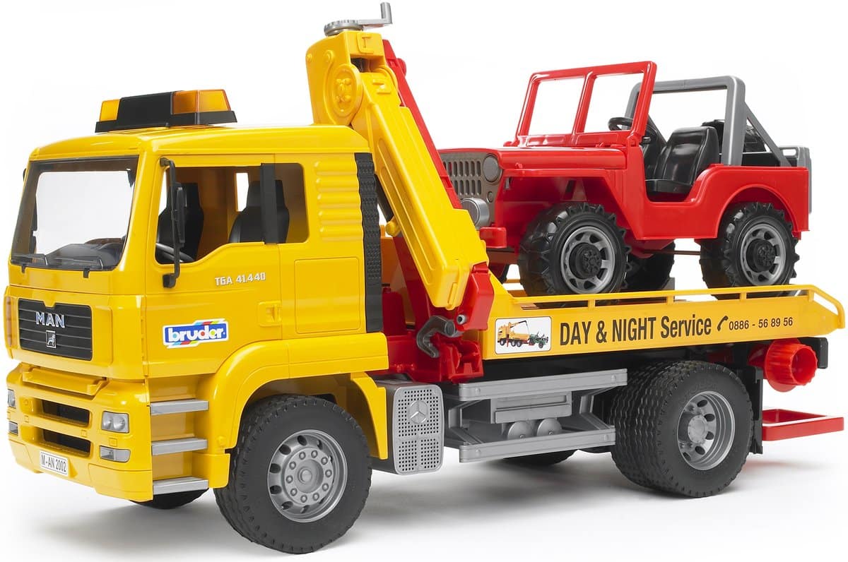 Bruder - Man Tga Breakdown Truck With Cross Country Vehicle 1:16 Scale