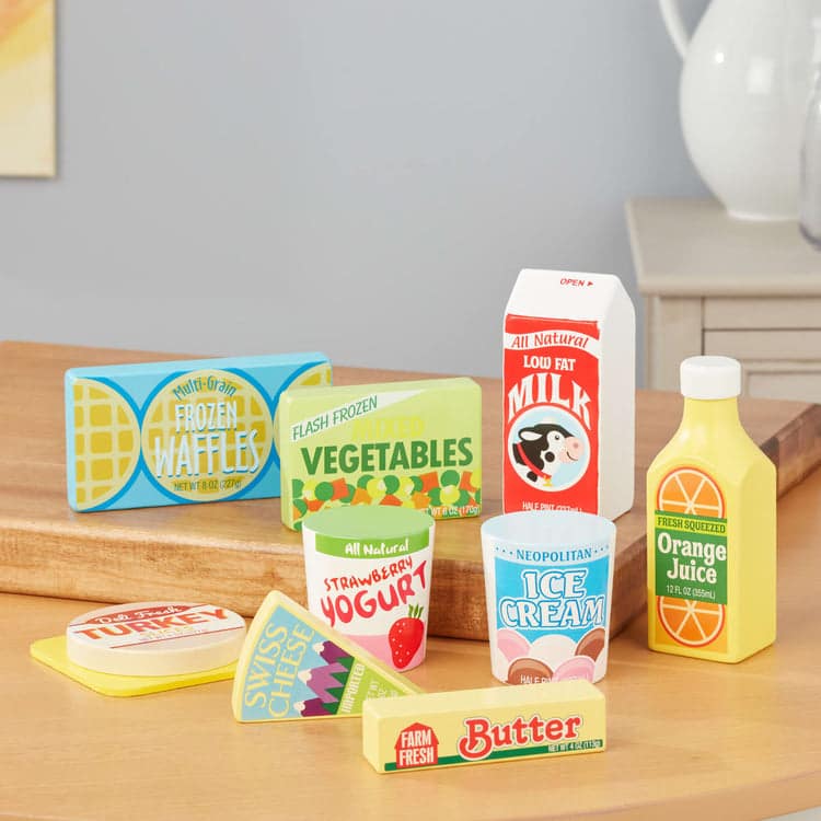 Melissa & Doug - Fridge Food Set - Wooden Play Food