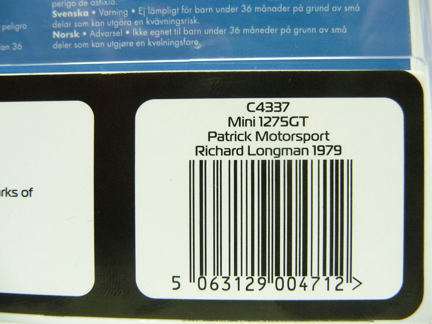 Scalextric C4337 Mini 1275gt - Patrick Motorsport - Richard Longman 1979