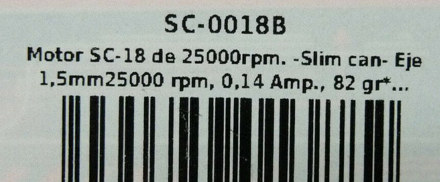 Scaleauto SC-0018B Motor 25000rpm@12V Slim Can Motor