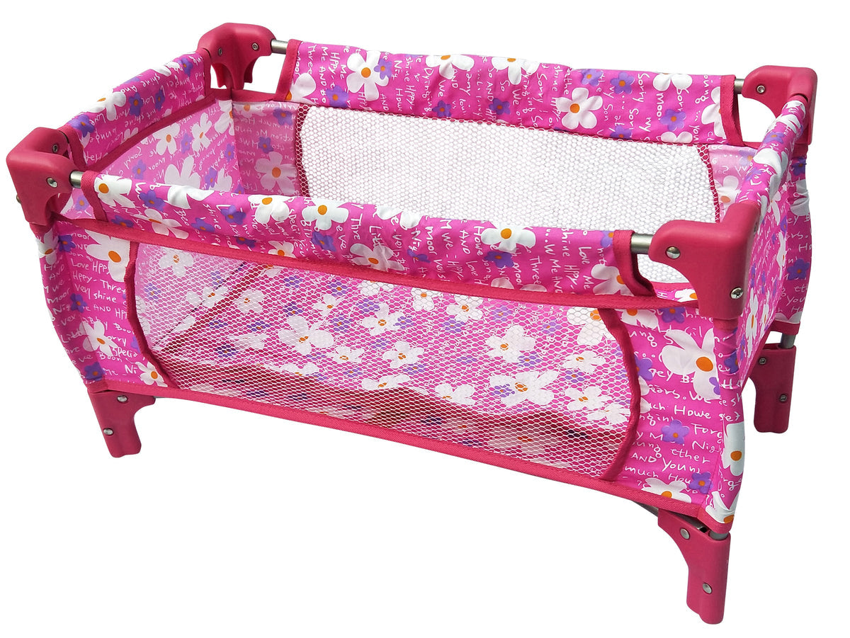 Playworld - Doll Travel Cot Pink