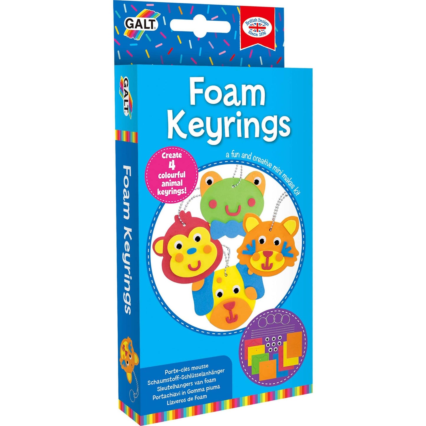GALT - Mini Makes Foam Keyrings - Creative Craft Kit