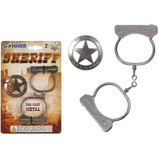 Gonher - Sheriff Metal Hand Cuffs And Badge Rp Dean