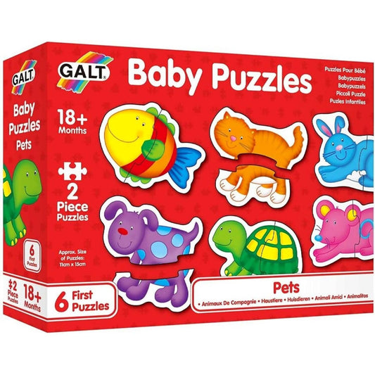 GALT - Pets Baby Jigsaw Puzzle - 6 Different Puzzles - 2 Pieces Each
