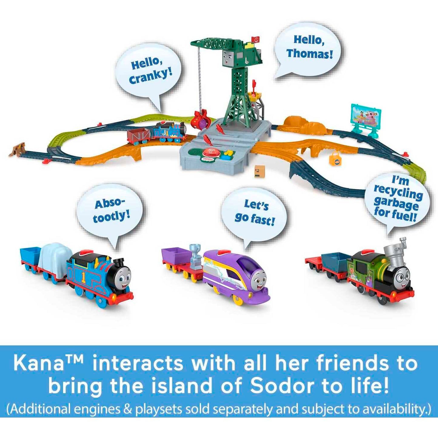 Fisher-Price - Thomas & Friends Talking Kana Toy Train Motorized Engine with Phrases & Sounds - Mattel