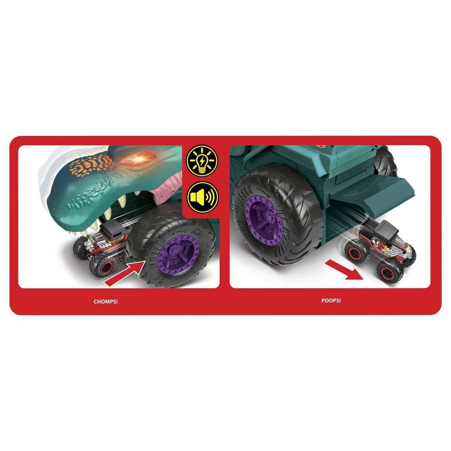 Hot Wheels - ® - Monster Trucks Car Chompin Mega-wrex Vehicle  Mattel