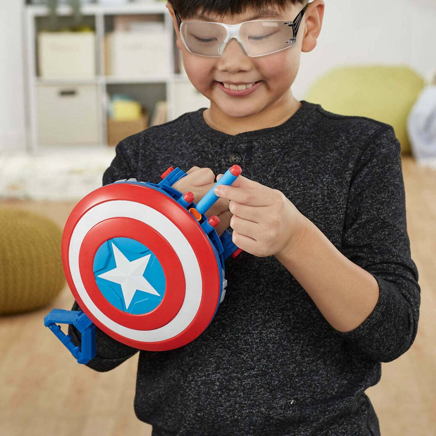 Marvel - Nerf Mech Strike Mechasaurs Captain America Redwing Blaster - Hasbro