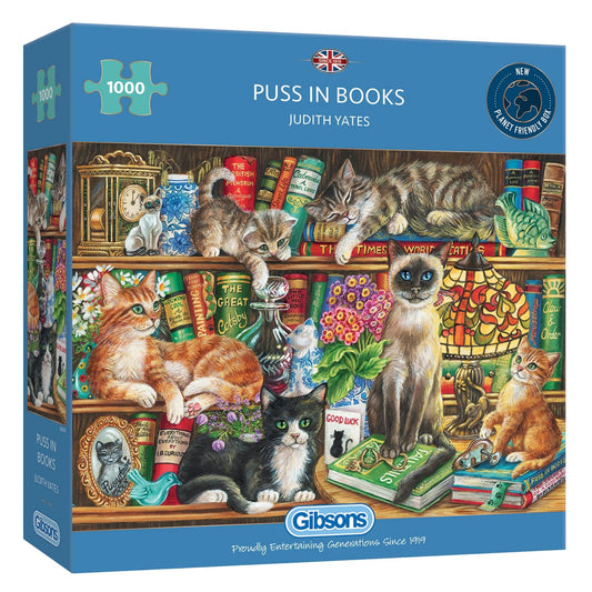 Gibsons - Puss In Books - Jigsaw Puzzle 1000 Pieces