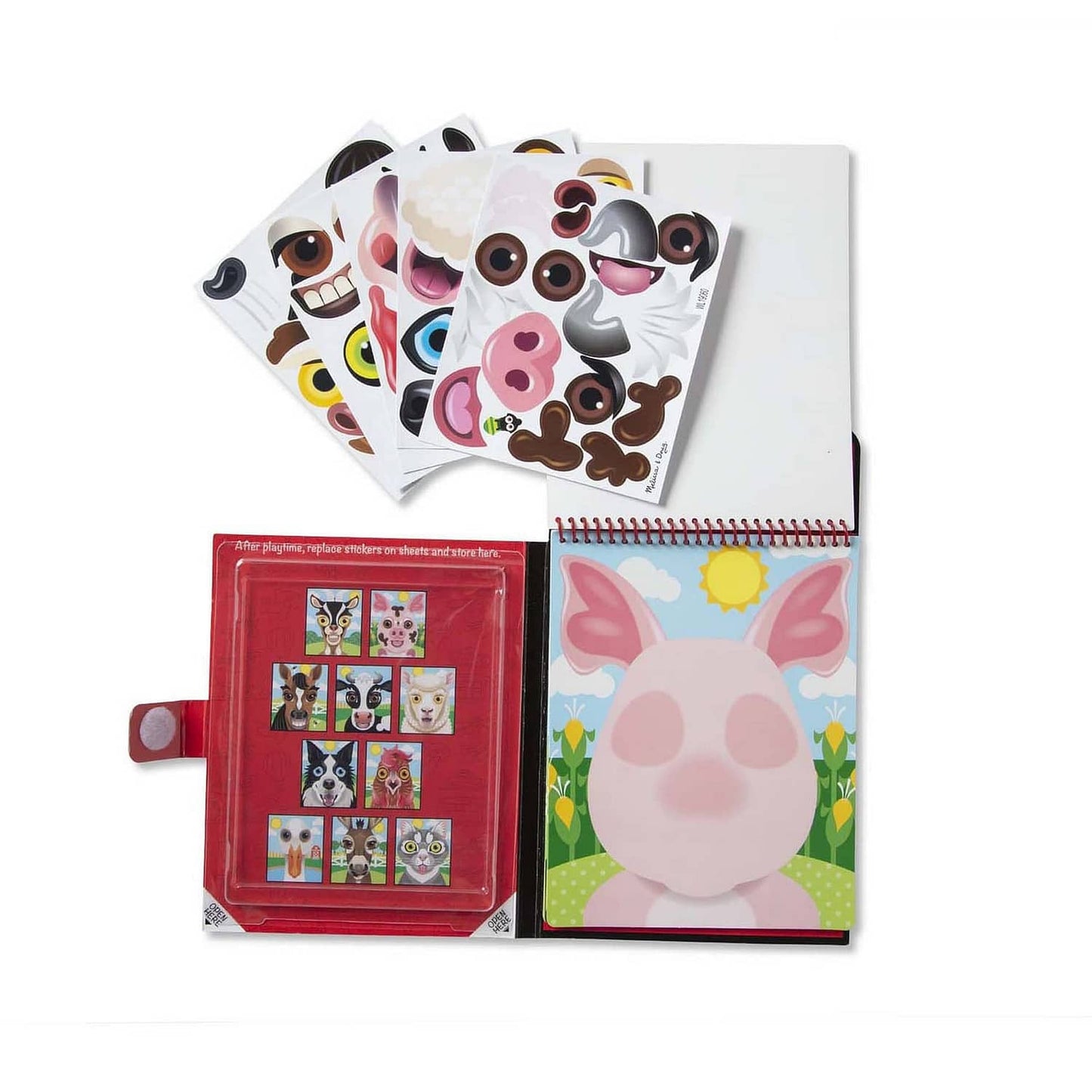 Melissa & Doug - Make-a-face - Farm Reusable Sticker Pad - On The Go Travel Activity