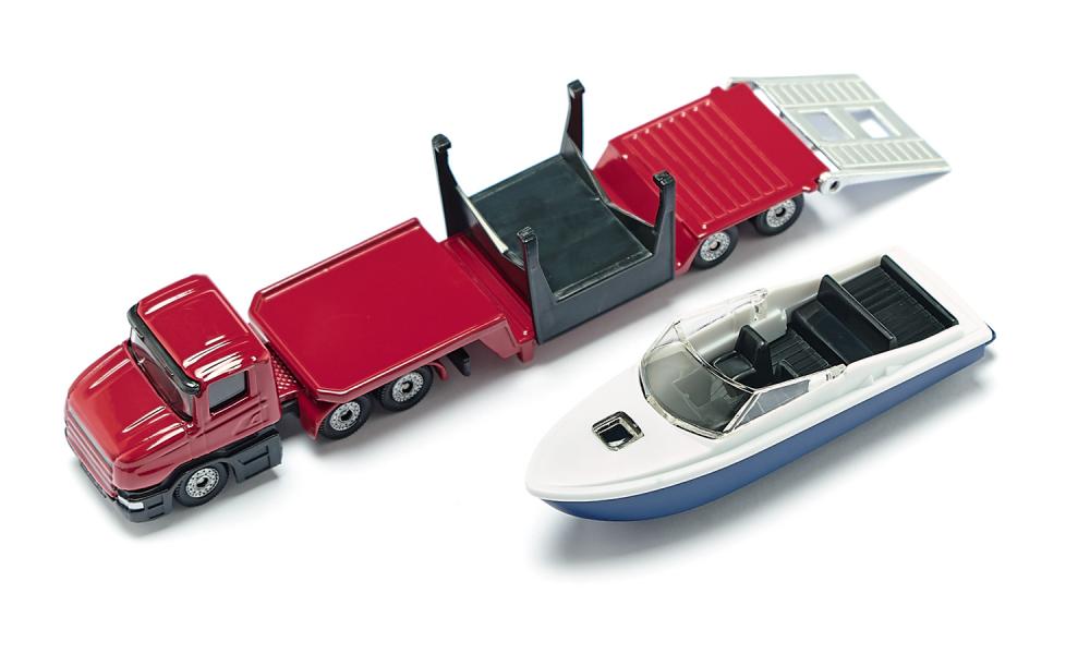 Siku - Low Loader With Boat Transport  Load-up