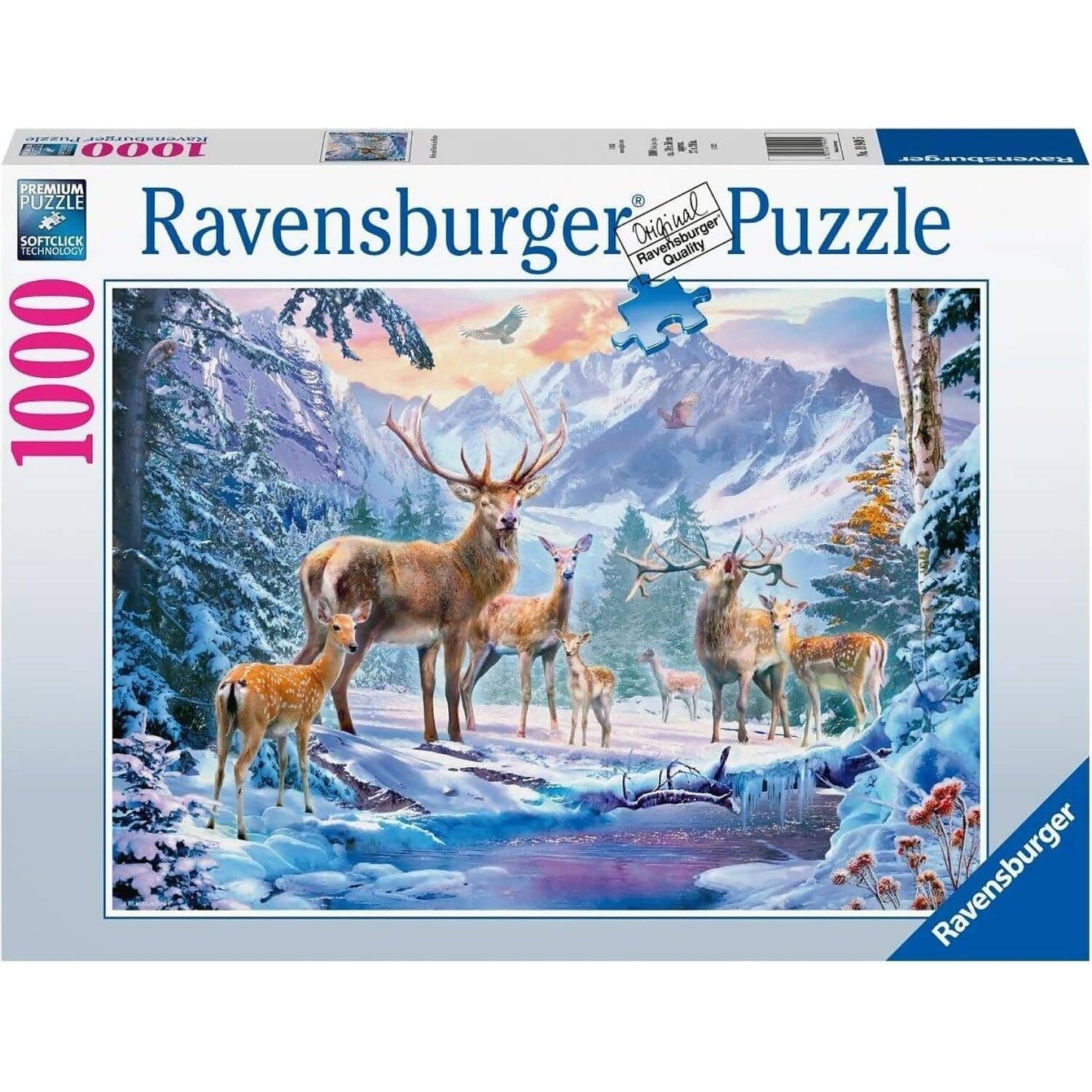 Ravensburger - Deer And Stags In Winter Puzzle Jigsaw Puzzle 1000 Pieces