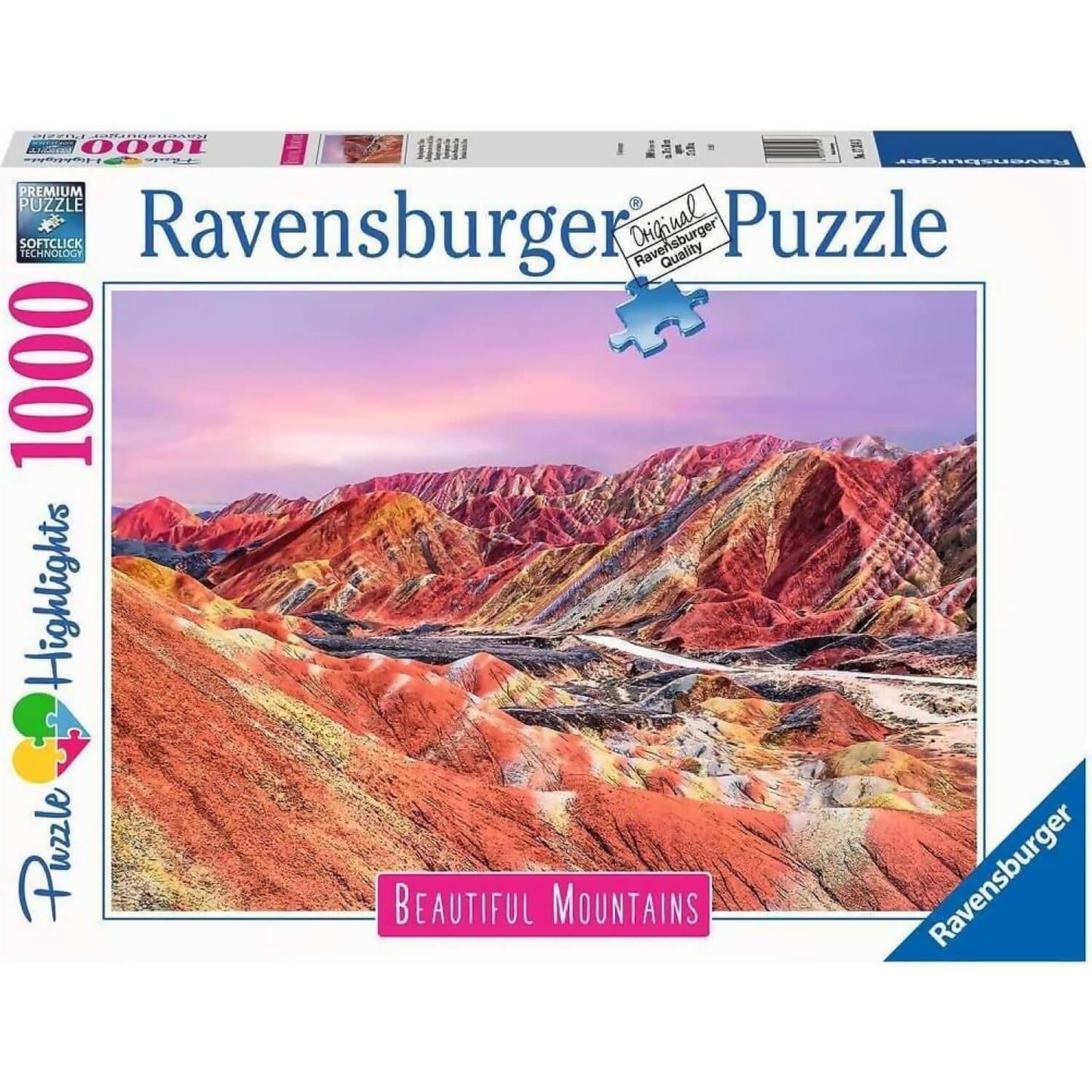 Ravensburger - Beautiful Mountains Rainbow Mountains China Jigsaw Puzzle 1000 Pieces