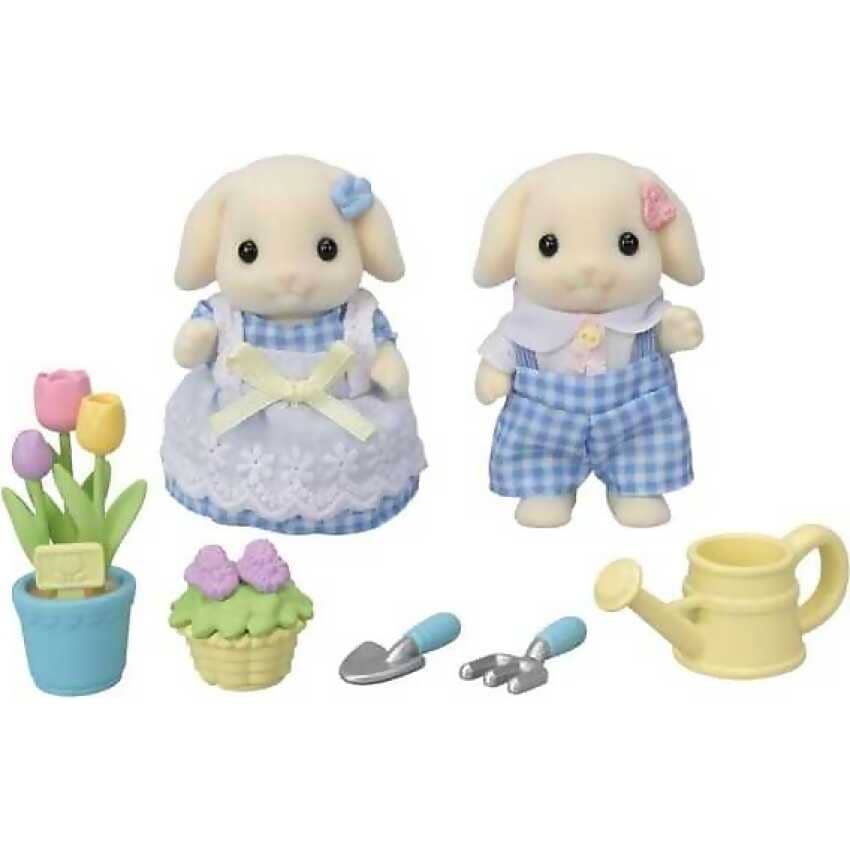 Sylvanian Families - Blossom Gardening Set Flora Rabbit Sister & Brother
