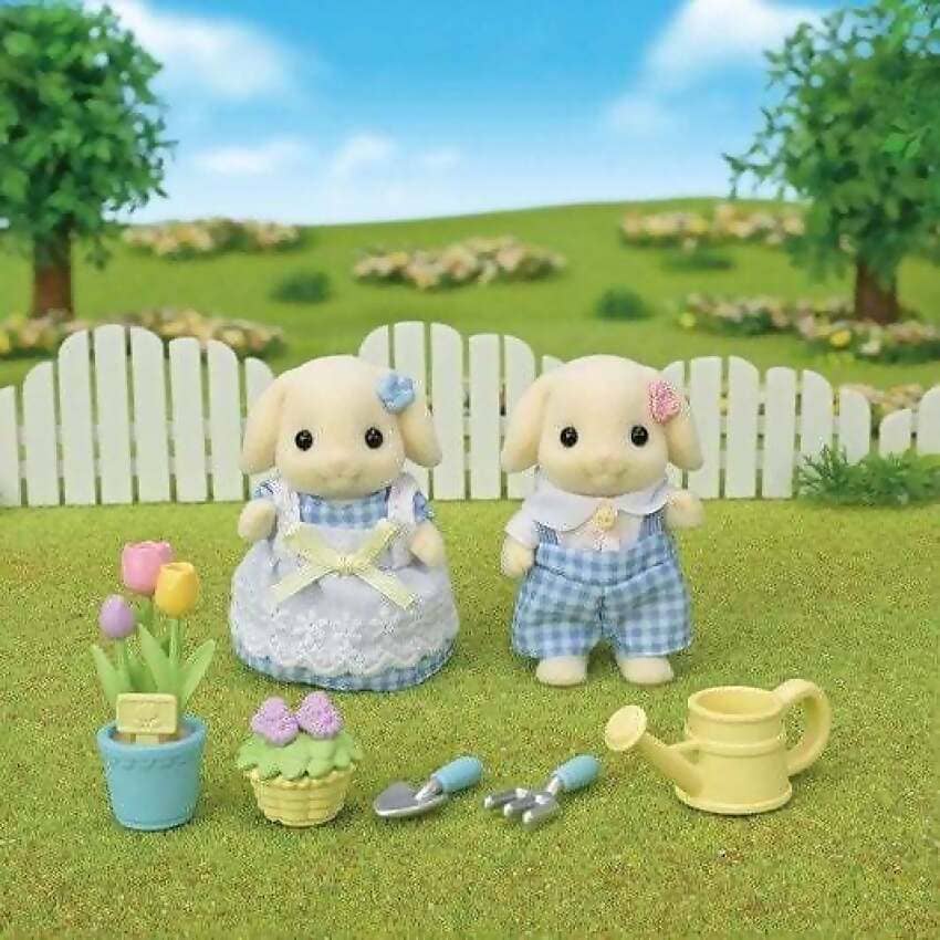 Sylvanian Families - Blossom Gardening Set Flora Rabbit Sister & Brother
