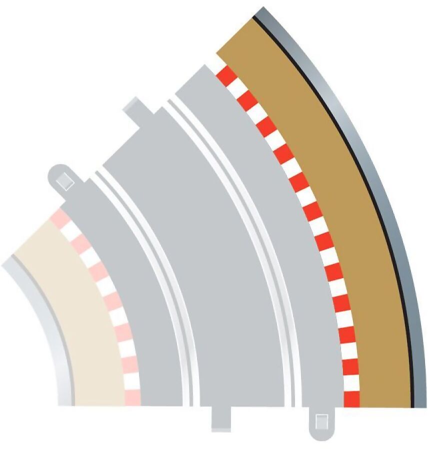 Scalextric C8228 Radius 2 Curve Outer Borders 45 X 4