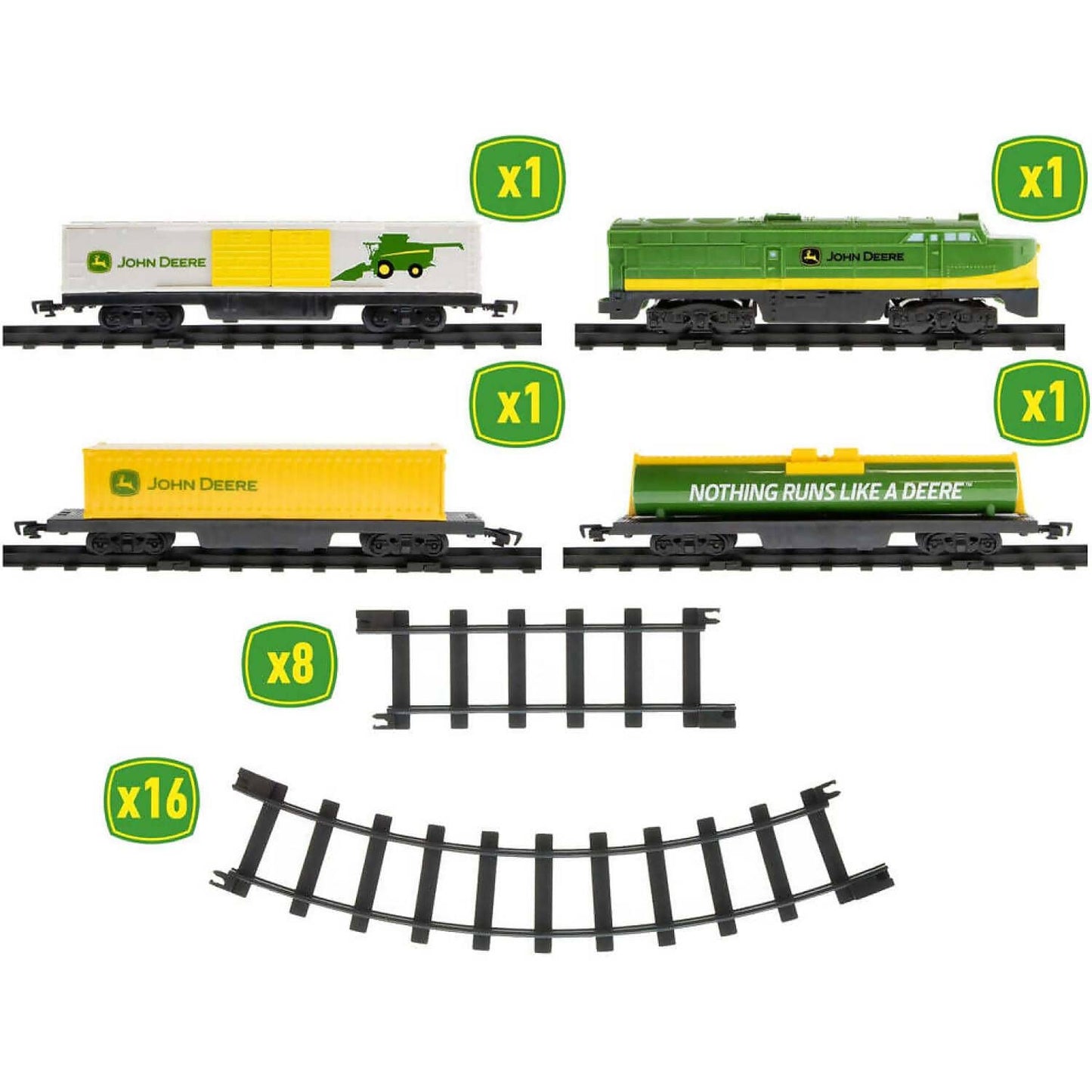 John Deere - Battery Powered Mini Diesel Train Set 28 Piece Set