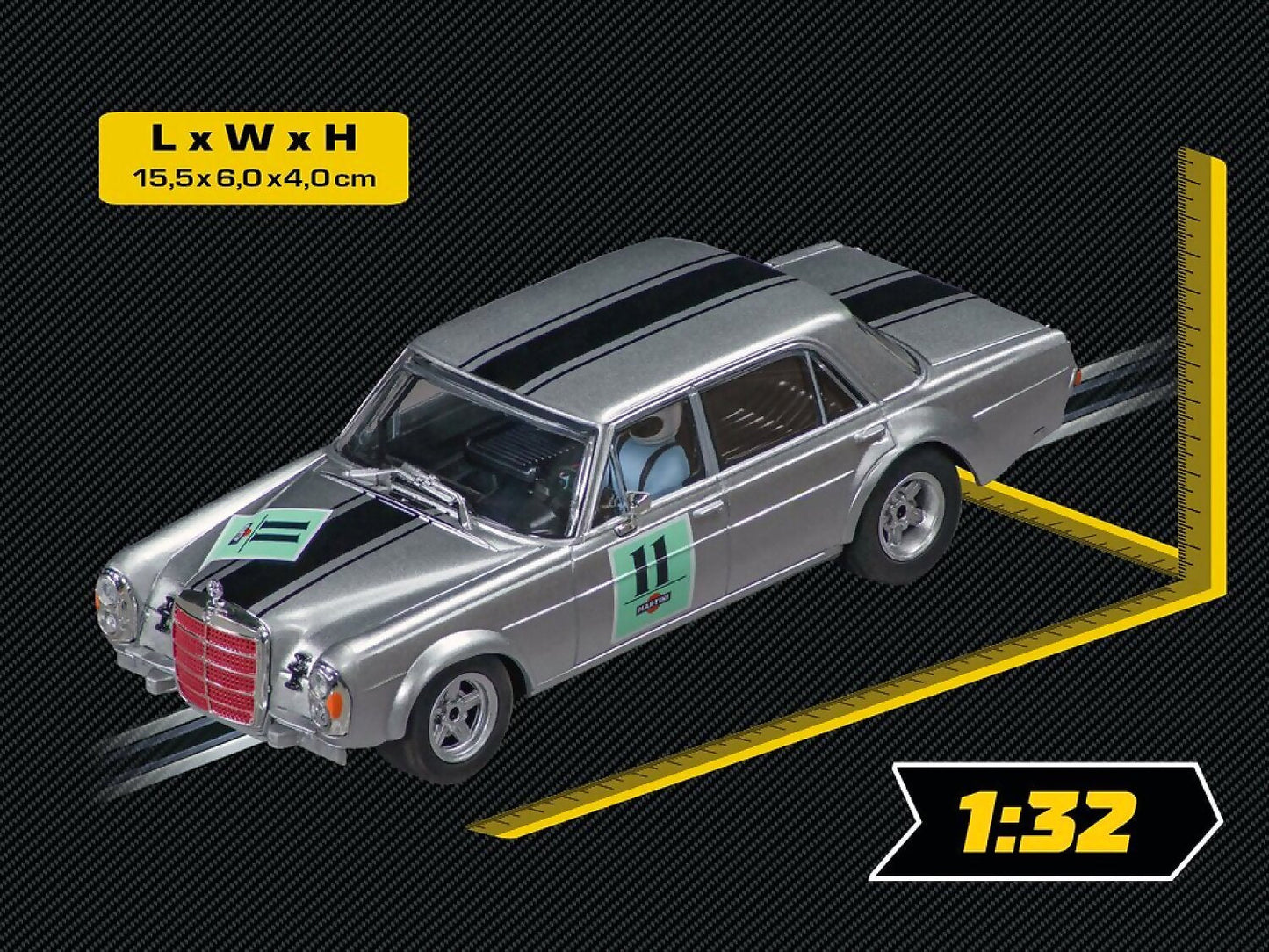 Carrera Evolution 1:32 - Mercedes-benz 300 Sel 6.3 Amg Preis Der Nationen 1970 No.11 Slot Car Also Suits Scalextric