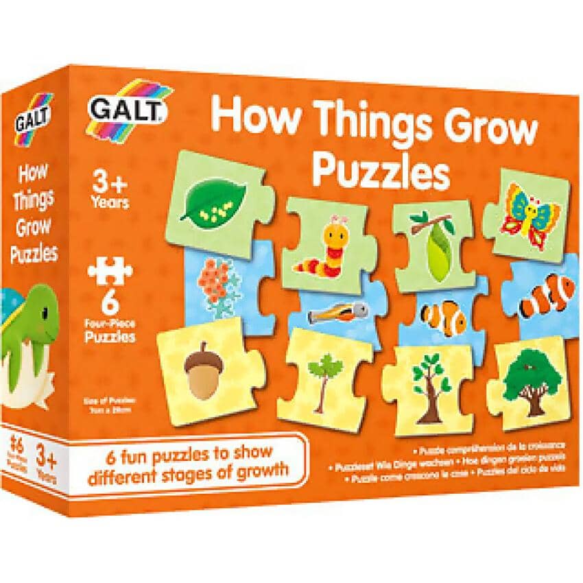 GALT - How Things Grow Jigsaw Puzzle - 6 x 4-Piece Puzzles