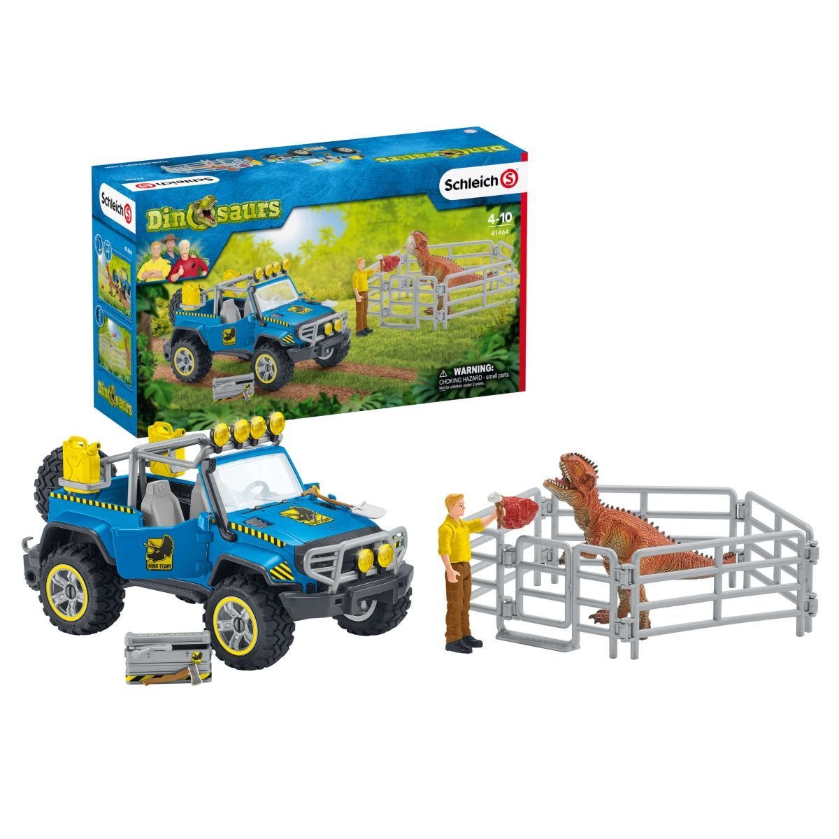 Schleich - Off-road Vehicle With Dino Outpost  Dinosaur Figurine  Animal Playset