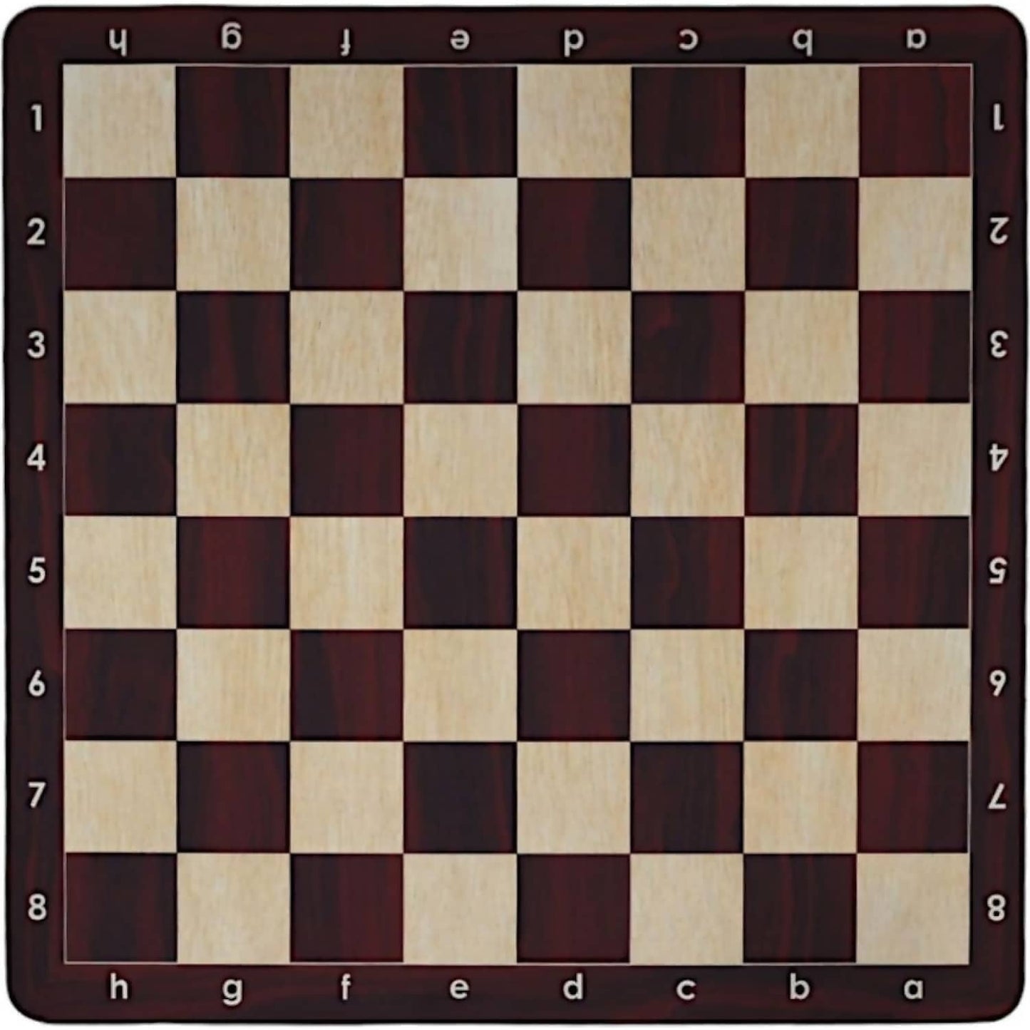 Lets Play Games - Classics Club Chess Set 20-inch - Portable Rubber Roll Up Brown Woodgrain Look