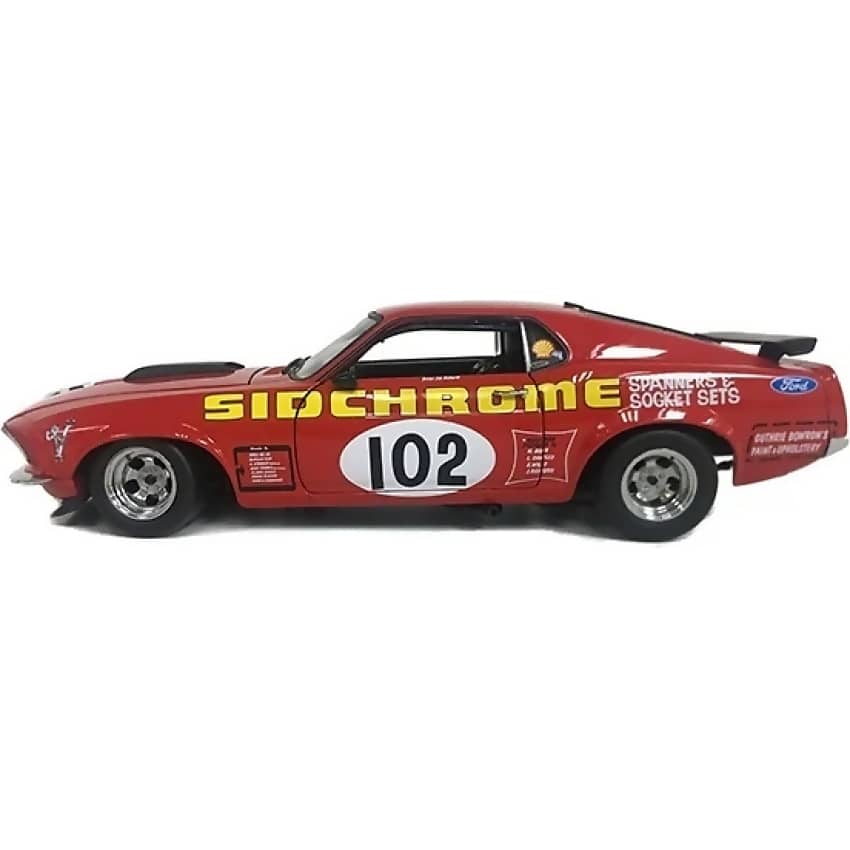DDA Collectibles 1:64 Scale - 1969 Ford Mustang Boss 302 #102 Jim Richards Sidchrome Racing - Diecast Model
