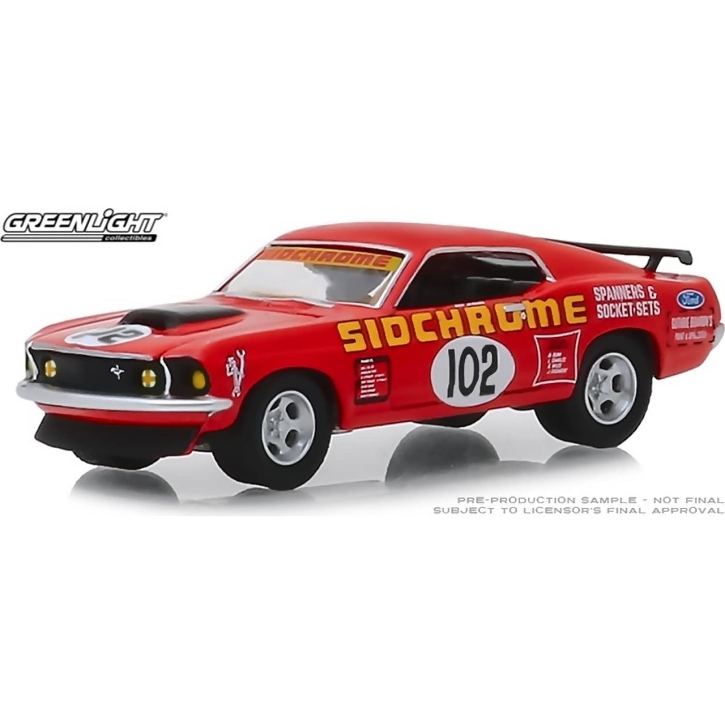DDA Collectibles 1:64 Scale - 1969 Ford Mustang Boss 302 #102 Jim Richards Sidchrome Racing - Diecast Model