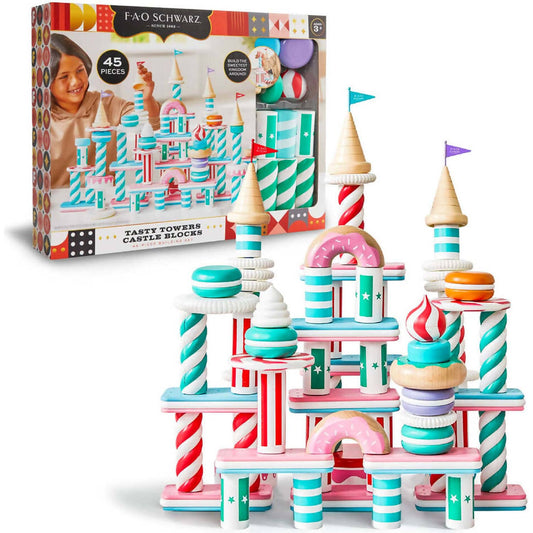F.A.O Schwarz - Wood Castle Blocks Treats 45pc