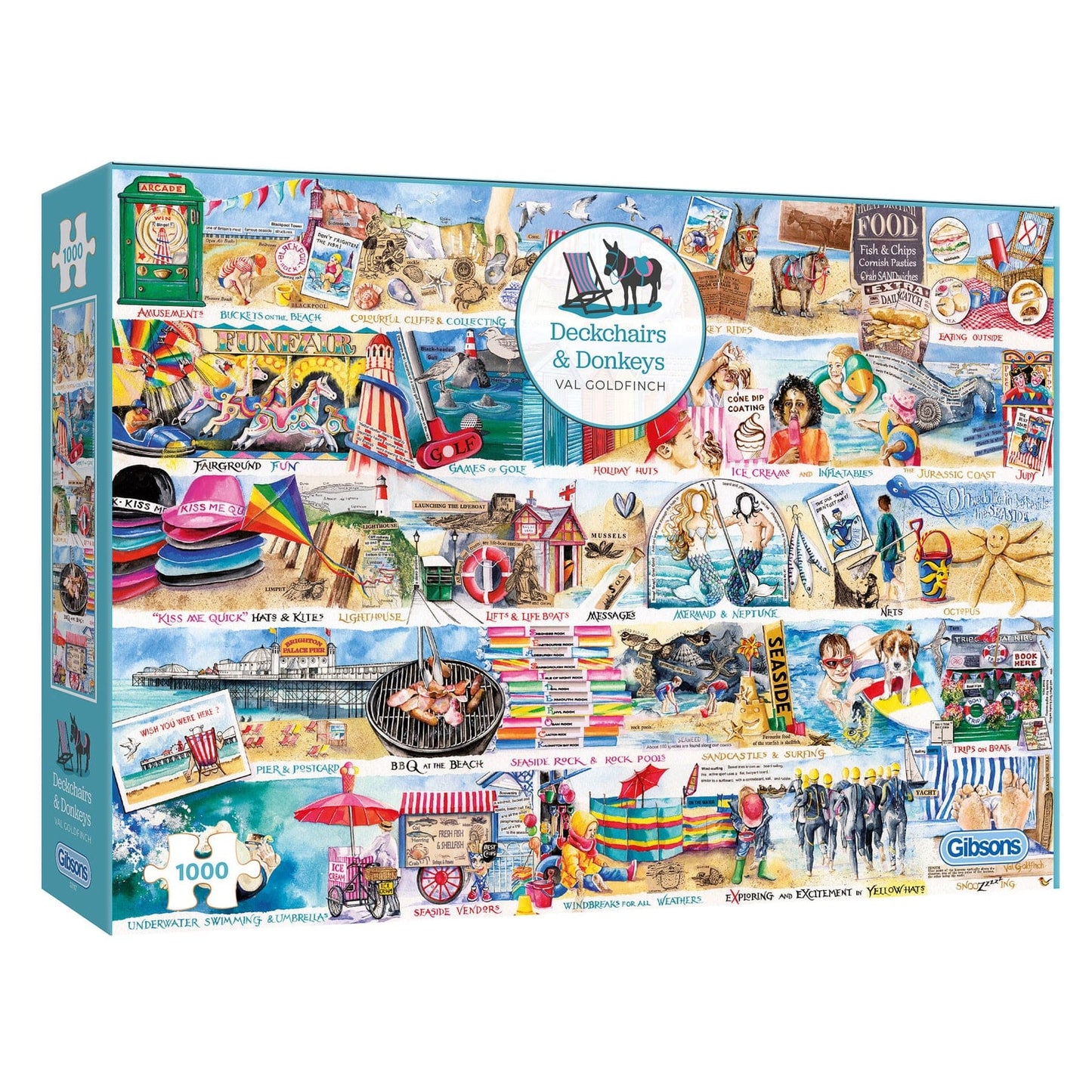 Gibsons - Deckchairs & Donkeys Jigsaw Puzzle 1000 Pieces