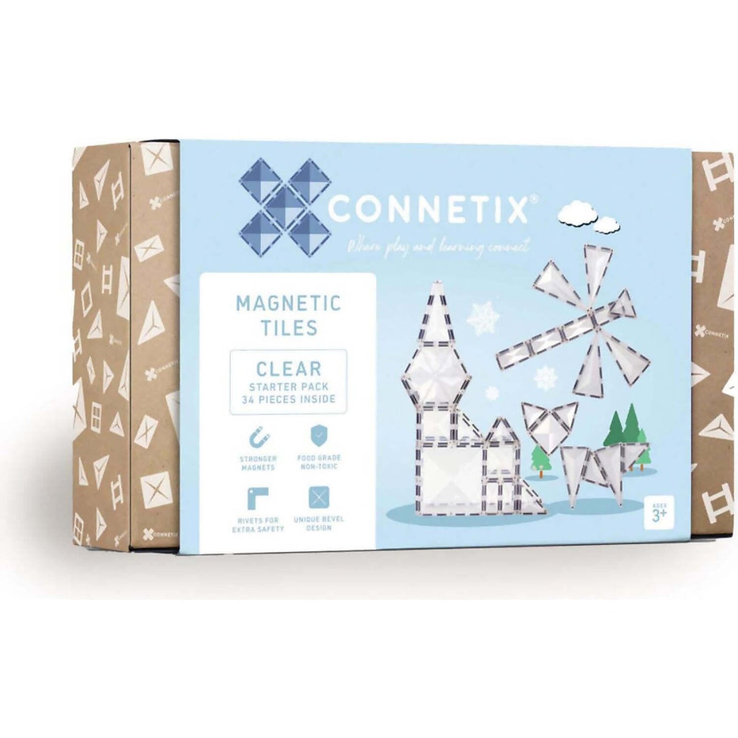 Connetix - Magnetic Tiles Clear Pack 34pc