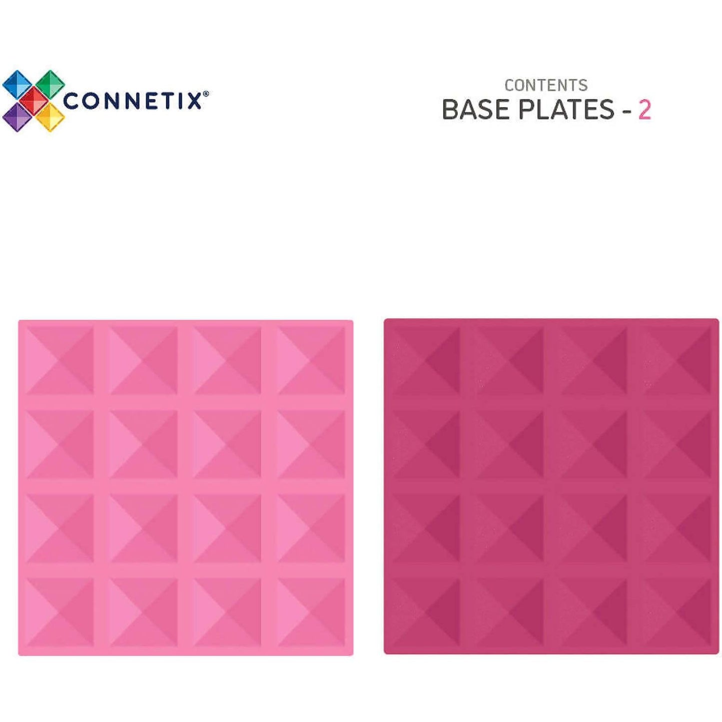 Connetix - Magnetic Tiles Pastel Base Plate Pack Pink & Berry 2pc