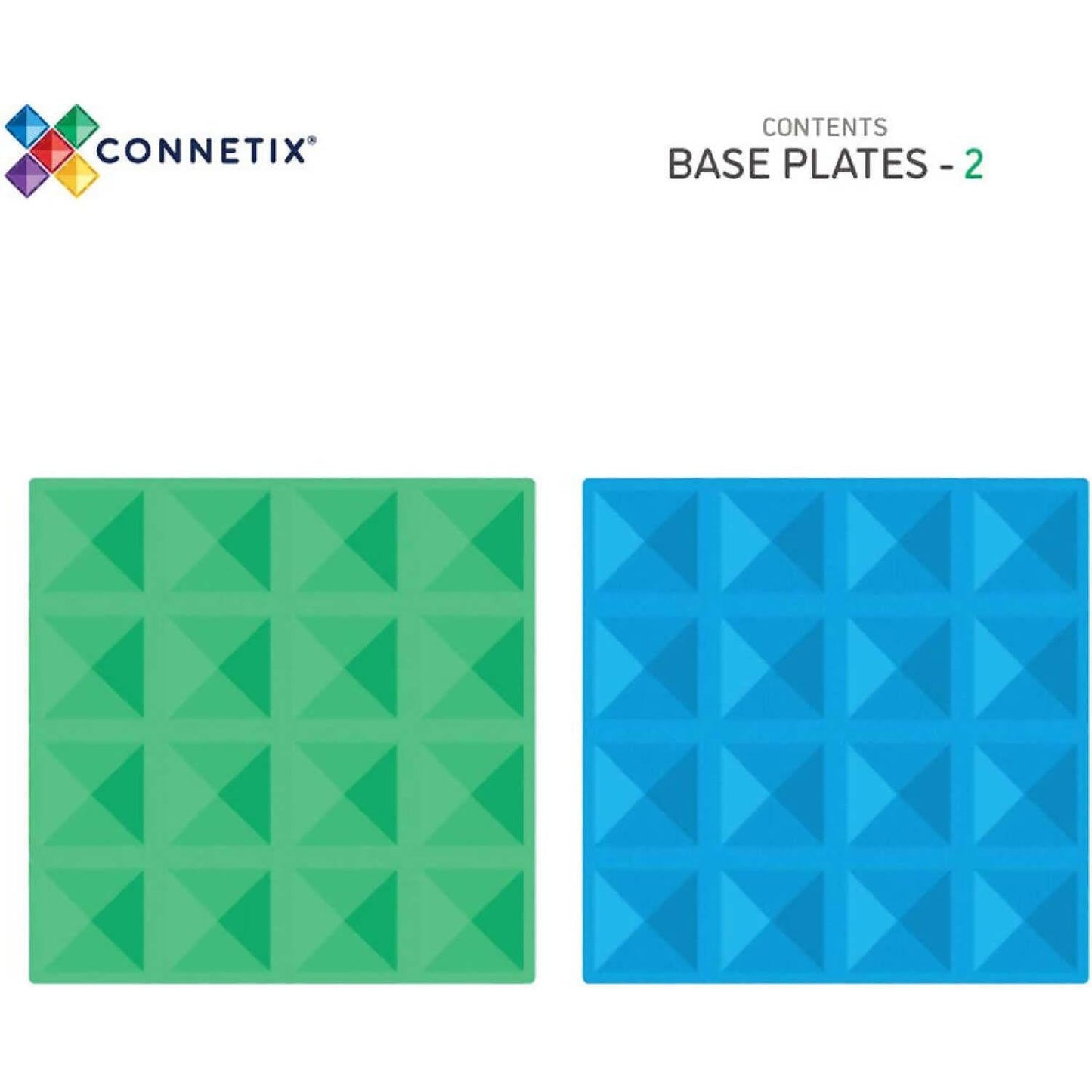 Connetix - Magnetic Tiles Rainbow Base Plate Pack Blue & Green 2pc