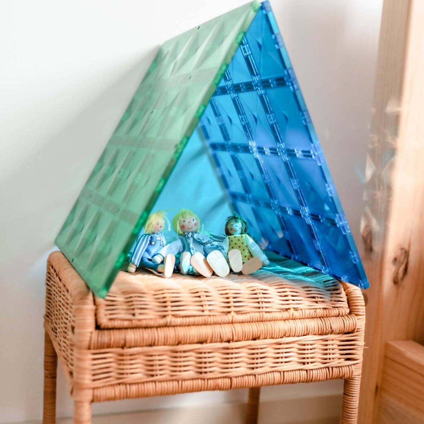 Connetix - Magnetic Tiles Rainbow Base Plate Pack Blue & Green 2pc