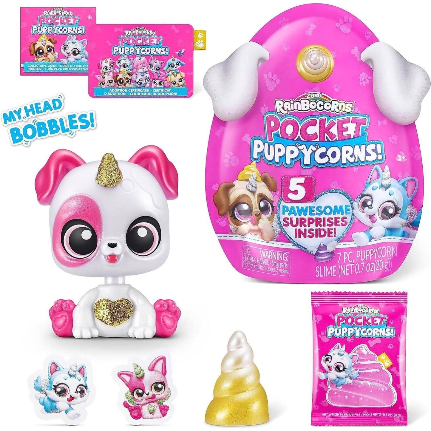 Zuru - Rainbocorns Pocket Puppycorn Surprise Bobble Head Assorted Styles