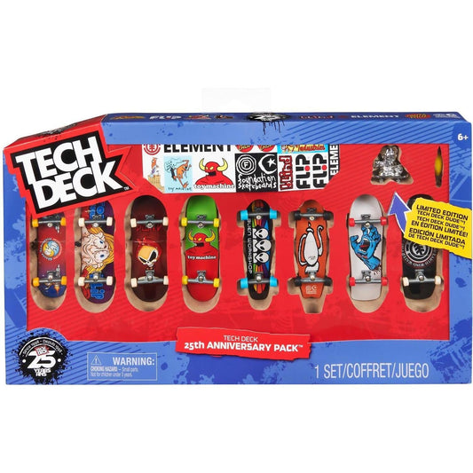 Tech Deck - 25th Anniversary 8-pack Fingerboards With Exclusive Figure Collectible And Customizable Mini Skateboards - Spin Master