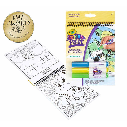 Crayola - Dinosaur Color & Erase Reusable Activity Pad With Markers