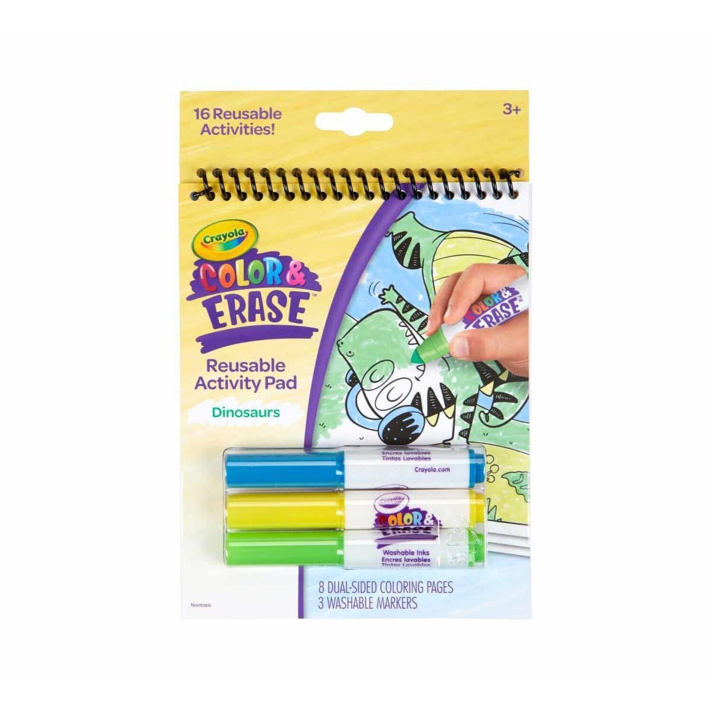 Crayola - Dinosaur Color & Erase Reusable Activity Pad With Markers