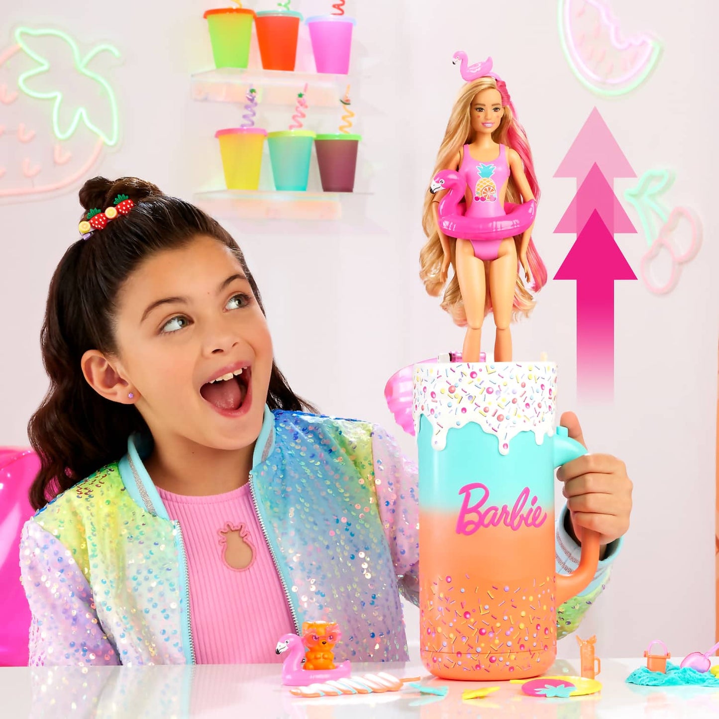 Barbie - Pop Reveal Rise & Surprise Gift Set With Scented Doll Squishy Scented Pet & More 15+ Surprises - Mattel