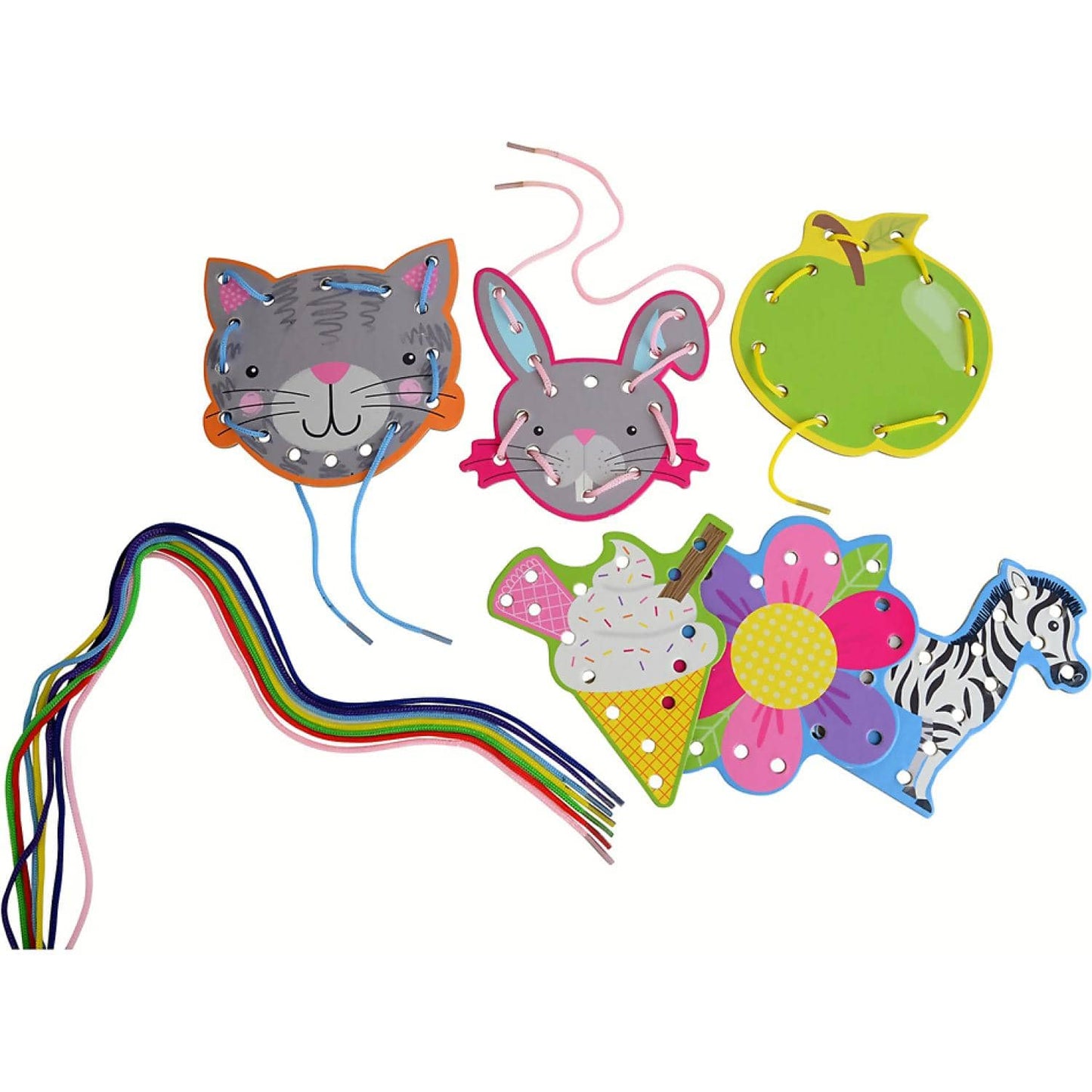 Buddy & Barney - Alphabet Lacing Card Set