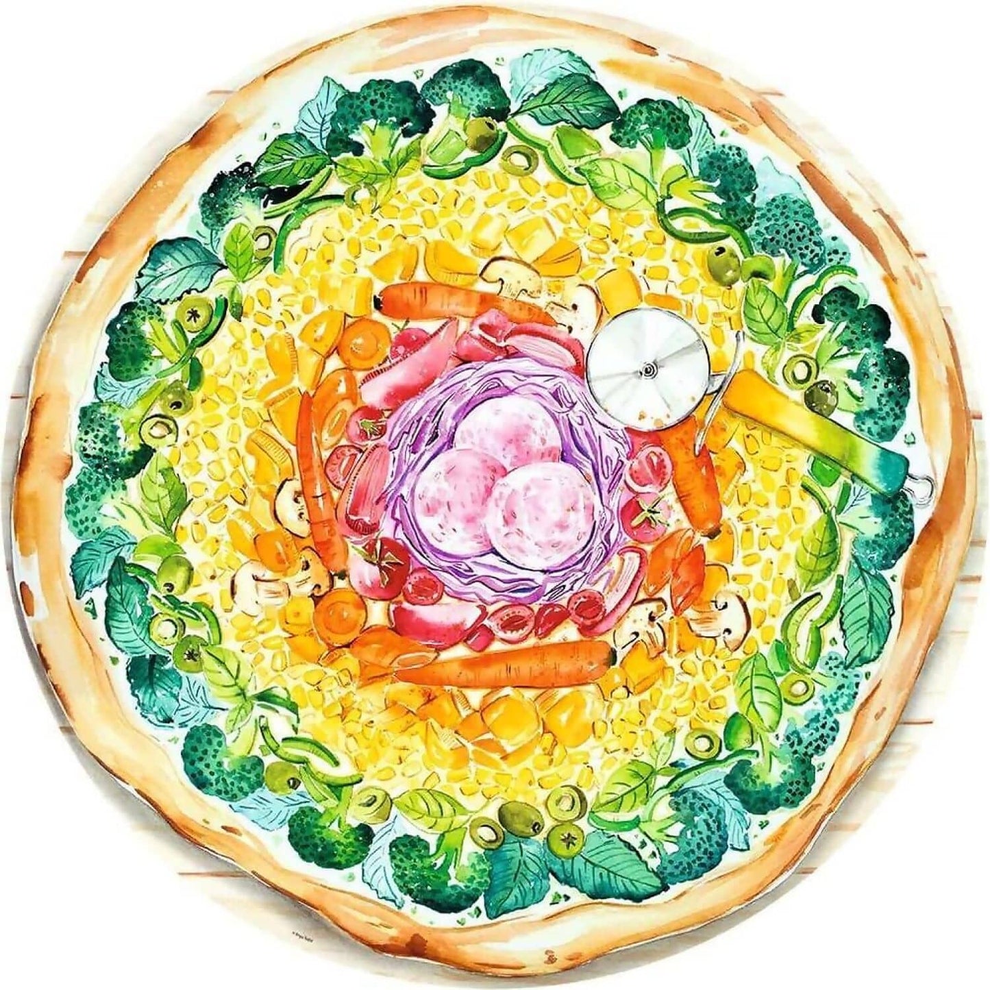 Ravensburger - Circle Of Colors Pizza Jigsaw Puzzle 500 Pieces