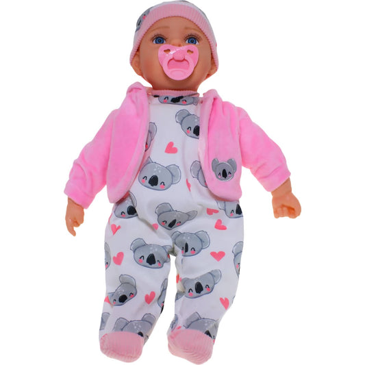 Cotton Candy - Baby Doll Ashley With Dummy - Koala Jumpsuit Pink Jacket