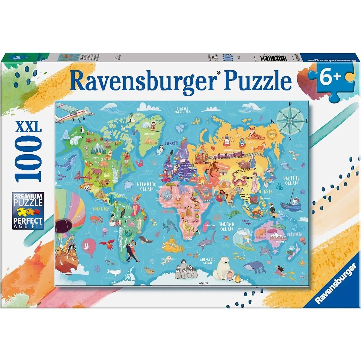Ravensburger - Map Of The World Jigsaw Puzzle XXL 100 Pieces