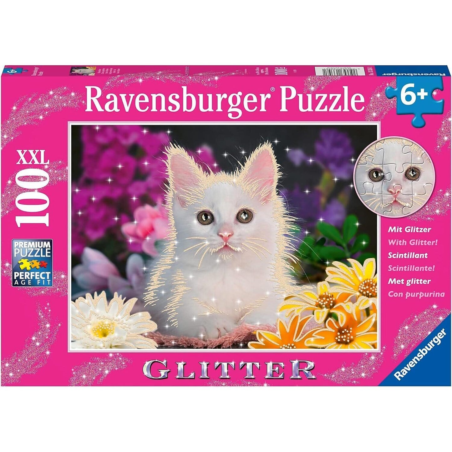 Ravensburger - Glitter Cat Jigsaw Puzzle XXL 100 Pieces