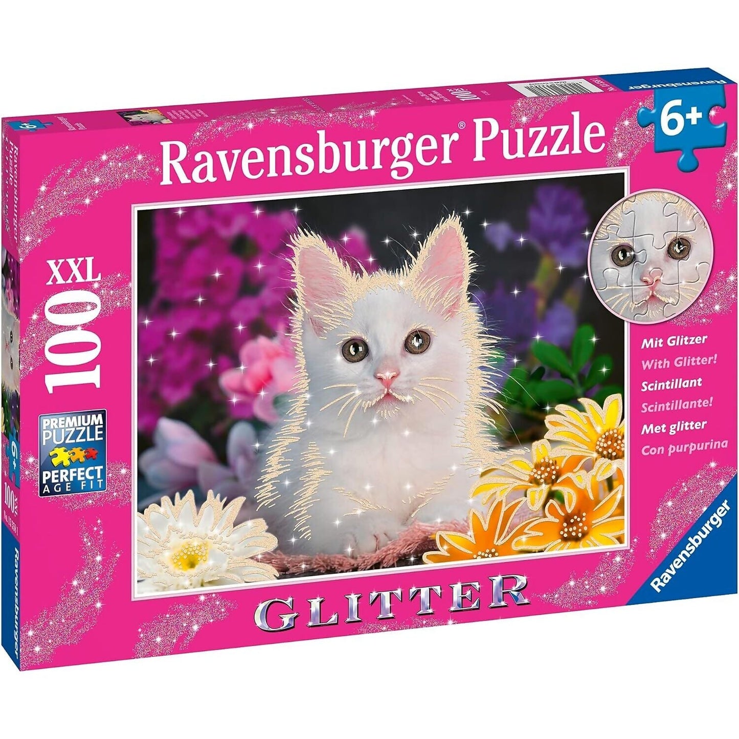 Ravensburger - Glitter Cat Jigsaw Puzzle XXL 100 Pieces