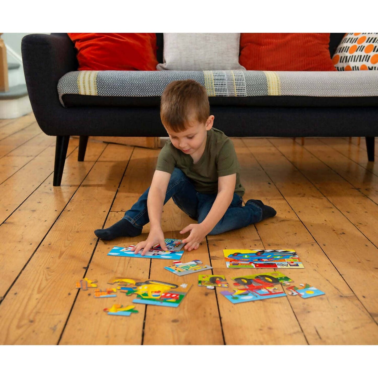 GALT - 4 Puzzles In A Box - Vehicles - 4 Different Puzzles - 2 Pieces Each